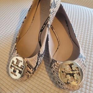 Tory Burch Reva Snake Print Ballet Flats